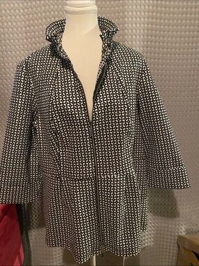 Joseph Ribkoff Black and White Geometric Print Jacket